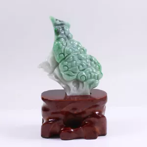 Statua Giada Giadeite Birmania Verde Naturale Certificato Grado A Scultura Pino - Foto 1 di 12