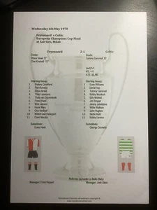 1969-70 Feyenoord v Celtic European Champions Cup Final matchsheet - Picture 1 of 1