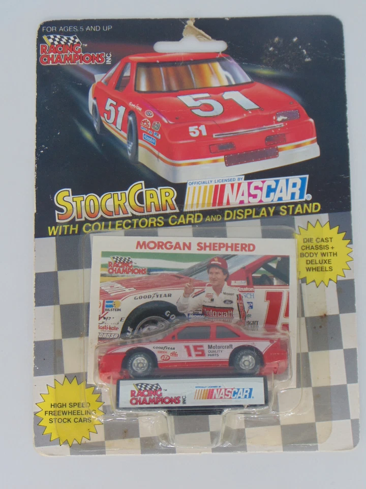 ГОНОЧНЫЕ ЧЕМПИОНЫ ' 90 MORGAN SHEPHERD #15 FORD THUNDERBIRD MOTORCRAFT NASCAR 1:64 - Изображение 1 из 1