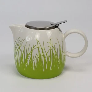 Tea Forté PUGG Teapot White /Green Grass with Strainer/Lid - Picture 1 of 4