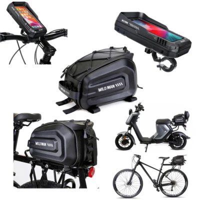 Bike Rear Seat Tail Rack Bag Handbag w/Reflective Strips MTB Front GPS/Phone Bag - Image 1 of 4