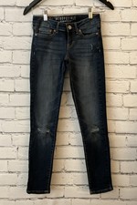 Aeropostale Womens Jegging Blue Jeans Size 00 Short Low Rise Distressed Skinny