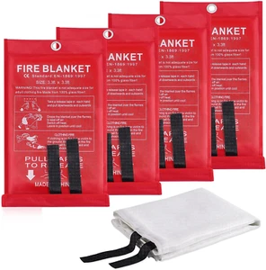 Fire Blanket Emergency Fire Suppression Blanket Home Car Fire Retardant 4 Pack - Picture 1 of 12
