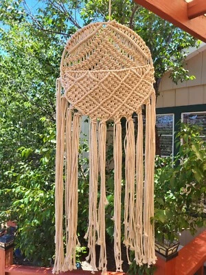 Colgante de pared de bolsillo grande estilo boho macramé 15 x 35" Foto 1 de 4