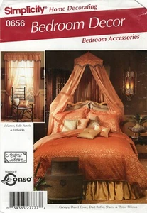 Simplicity 0656 BEDROOM DECOR Canopy, Duvet Cover, Dust Ruffle, Pillows UC 5315 - Picture 1 of 3