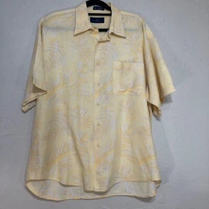 Enro Mens Shirt Large Linen Blend Short Sleeve Button Down Shirt - Picture 1 of 3
