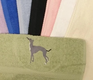 Grey hound personalised face cloth name flannel custom stocking fille gifts - Picture 1 of 2
