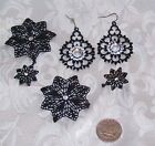 LOT OF UNMARKED PIERCED EARRINGS PARTS FOR CRAFTS OR REPAIR BLACK METAL RETRO