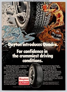 Dayton Tires Quadra Confidence Crummiest Driving Vintage 1979 Advertisement - Picture 1 of 5