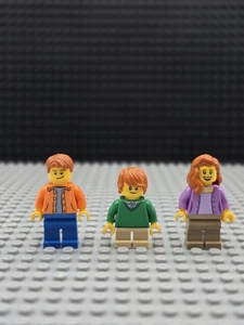 Lego Husband Wife Son Lot Of 3 Couple Family City Town Exact Minifigures ! - Picture 1 of 2