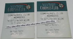 Seattle Mariners vs. San Diego Padres JUN 2-4 2000 Compadres Club Ticket Stub's - Picture 1 of 2