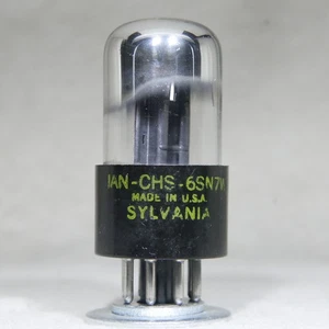 Sylvania JAN CHS 6SN7W Mil-Spec Short Bottle Black Plate Chrome Top Made in USA - Picture 1 of 13