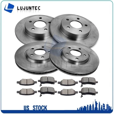 Front & Rear Brake Disc Ceramic Pads And Rotors For 2007-2010 Pontiac G5 Foto 1 de 4