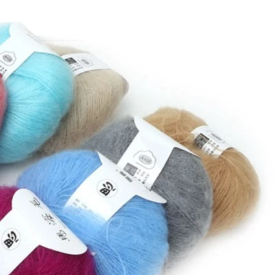 (12 Farben Pro Set) Beliebte Weiche Mohair-Pashm-Strickgarn Aus Angora-Langw BA - Bild 1 von 4