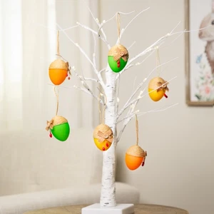 Northlight 6 Adornos Huevos de Pascua Primavera Arpillera Yute Amarillo Verde Naranja 2.25" - Imagen 1 de 8