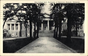Newark, DE Old College Hall, University of Delaware 1956 New Castle County Vintage - Bild 1 von 2