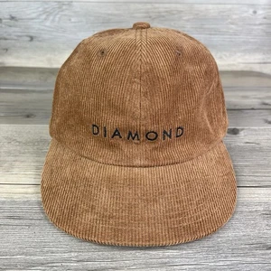 Diamond Supply Co chapeau casquette sangle dos skateboard marron velours côtelé patineur grunge - Photo 1/9