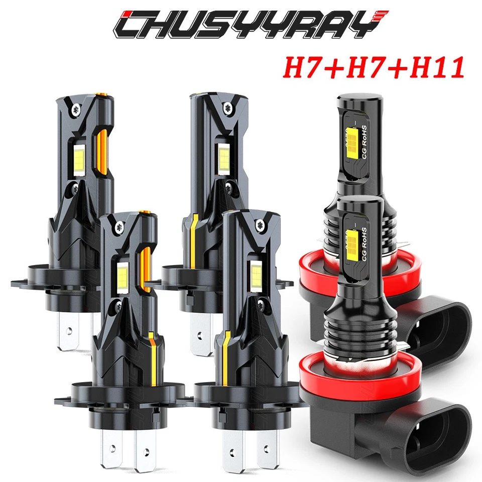 Fits For BMW 128i 135i 2008-2013 6x H7 H11 LED Headlight & Fog Light combo Bulbs - Image 1 of 4