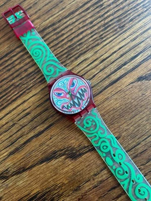Reloj Swatch Artist Special Monster Time 1994 por Kenny Scharf Muestra Multicolor Foto 1 de 4