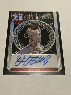 2023 LEAF METAL NOBLE AUTOGRAPH ONEIL CRUZ  PIRATES  SLUGGER  SERIAL  #2/3 - Image 1 of 4