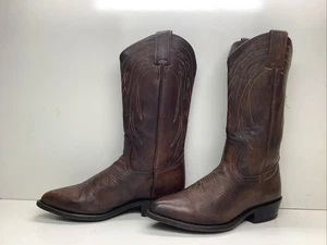 WOMENS FRYE COWBOY DARK BROWN BOOTS SIZE 7.5 B - Imagen 1 de 10
