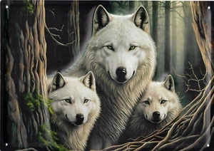 Plate Metal Wolf White - 40 X 30 CM - Bild 1 von 1