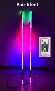 JHB Pair 6feet Remote Control Chasing LED Off-road Whips Lights for RZR Sandtoys - Picture 1 of 12