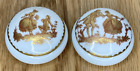 Vintage Limoges, Pair of Trinket/Pin Dishes with Lids 5.5cm
