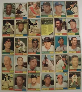 1961 TOPPS BASEBALL CARD LOT STARTER SET "186" DIFFERENT PLAYERS MOST MID LOW GD - Bild 1 von 10