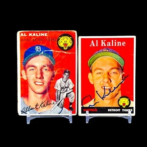 1954 Topps Al Kaline HOF Rookie RC 201 AND 1958 Autograph Auto 70 Detroit Tigers - Picture 1 of 13