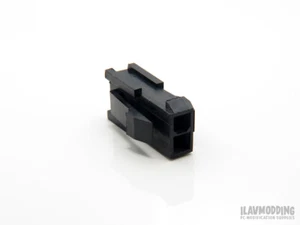 PC 2-pin Modular Connector Housing Male - BLACK [1pc] - Picture 1 of 2
