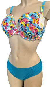Panache Cleo SWIM Lulu / Anya Sujetador con aros Bikini SET Talla 70J UK 32G + Slip S - Imagen 1 de 7