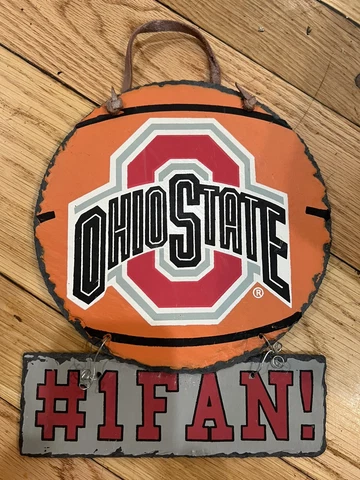 Ohio State Basketball Slate Wall Art Hanging Plaque NCAA # 1 Fan NWOT-LLC Cover
