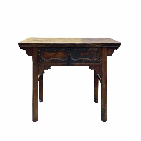 Chinese Vintage Ancient Ru Yi Hardware Motif Altar Table Vanity Desk cs7071 Cover