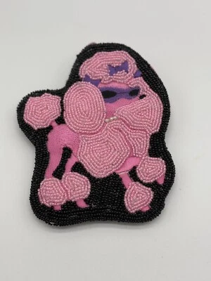 Monedero caniche rosa con cuentas C. Marie forro satinado rosa muy limpio Foto 1 de 4