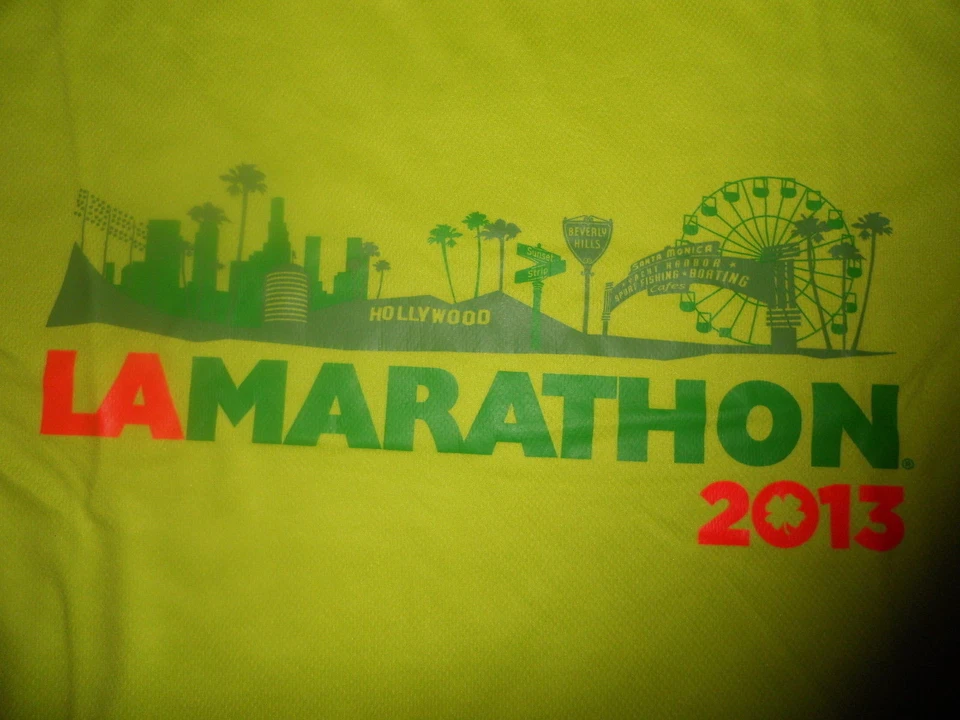 2013 CAMISETA DE CARRERA MARATÓN DE LOS ÁNGELES CORRER ASICS STADIUM TO SEA ST PATRICKS DA Foto 1 de 4