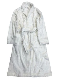 Womens White Mid-Calf Turkish Cotton Bathrobe House Coat Bath Robe OSFM - Picture 1 of 2