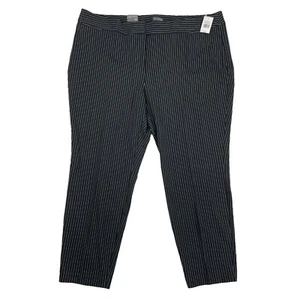 NWT The Limited Skinny Leg Black Pinstripe Dress Ankle Pants Plus Size 22W $79 - Picture 1 of 8