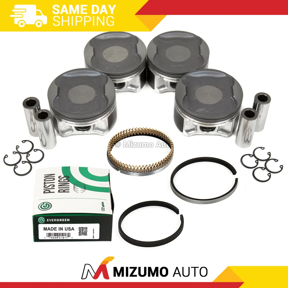 Pistons w/ Rings fit 07-09 Nissan Sentra 2.0L DOHC 16V MR20DE - Image 1 of 4