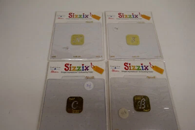Sizzix Simple Impressions Embossing Folder Monogram Letters B,C,N & S NEW Sealed - Image 1 of 4