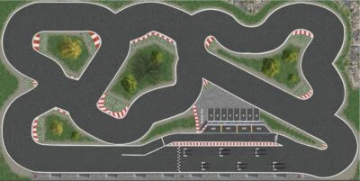 Racetrack Rennstrecke Clean dunkel für Turbo Racing 1:76 200cm x 100cm  - Bild 1 von 4