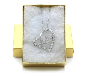 Valentines Day Gift Present Red Heart Necklace Pendant Charm Girl Women Mom f1 - Picture 1 of 1