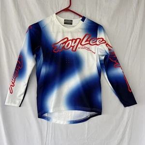 Troy Lee Designs TLD YOUTH Sprint Ultra Bike Jersey White/Blue Medium *CLOSEOUT* - Picture 1 of 4