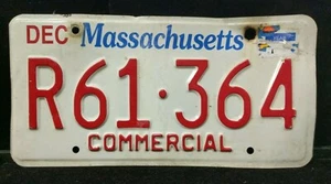 1x Targa singola MA Massachusetts Commercial R61 364 VIN/SCADUTA senza data - Foto 1 di 4