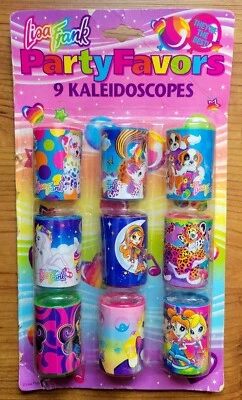 9 caleidoscopios LISA FRANK PARTY FAVORES en paquete sellado ~ Perros unicornio leopardo Foto 1 de 4