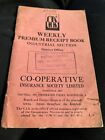 Vintage Premium Receipt Book Co-operative Insurance Society 1950s Ephemera