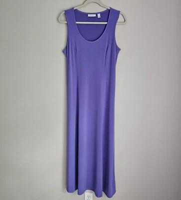 Vestido Susan Graver Maxi Feminino Pequeno Elástico Azul Roxo Malha Líquida Minimalista - Imagem 1 de 4