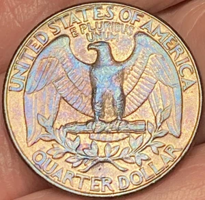 Hermosa moneda de oro brillante/arco iris 1991 P Washington Quarter #7 - Imagen 1 de 10