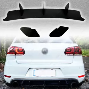 For Golf 6 MK6 GTI 2010-14 Rear Bumper Lip Diffuser 3 Fin Valance Spoiler - Picture 1 of 5
