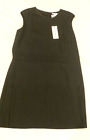 Nicole Farhi Black Tech Canvas Dress Sleeveless Uk 16 New With Tags Style 1W112d